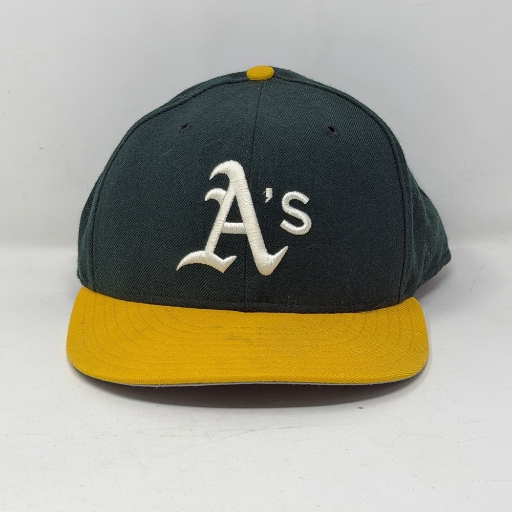 VTG New Era Wool Fitted Cap Hat  5950 PRO DIAMOND Oakland ATHLETICS A's Sz 7 1/4